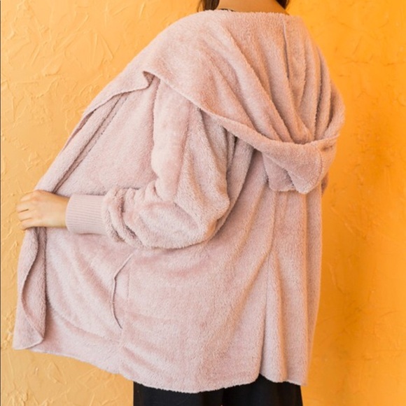 ✨LAST ONE✨Pink hooded Sherpa fleece hooded jacket - Picture 7 of 8